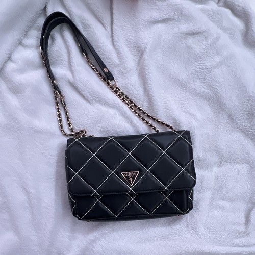Guess quilted black shoulder - black,