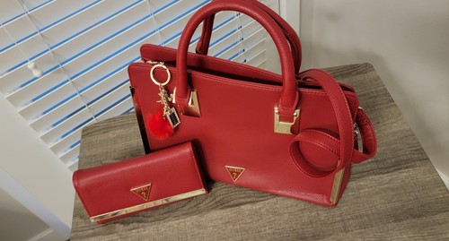Guess red medium satchel top - guess,