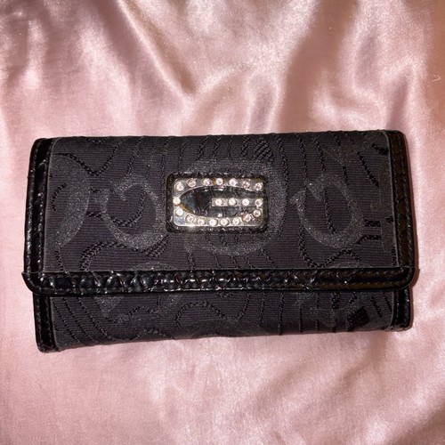 Black guess trifold wallet - guess,
